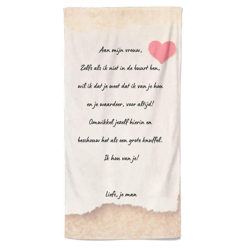 Valentijn handdoek Aan mijn vrouw