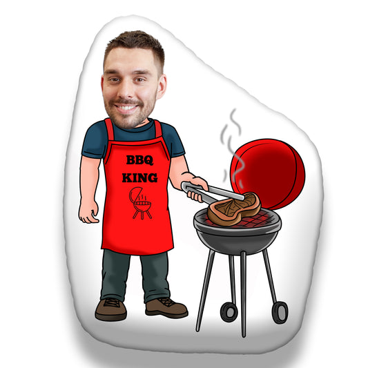 jouw foto op een grappige cartoon zoals deze bbq master