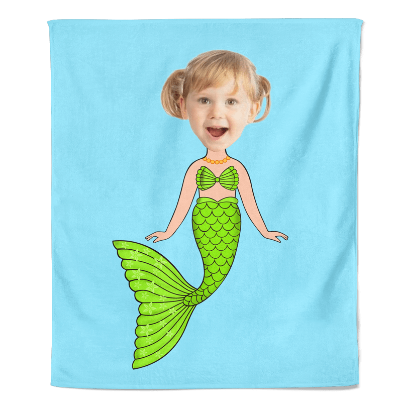 Mermaid cartoon fleecedeken