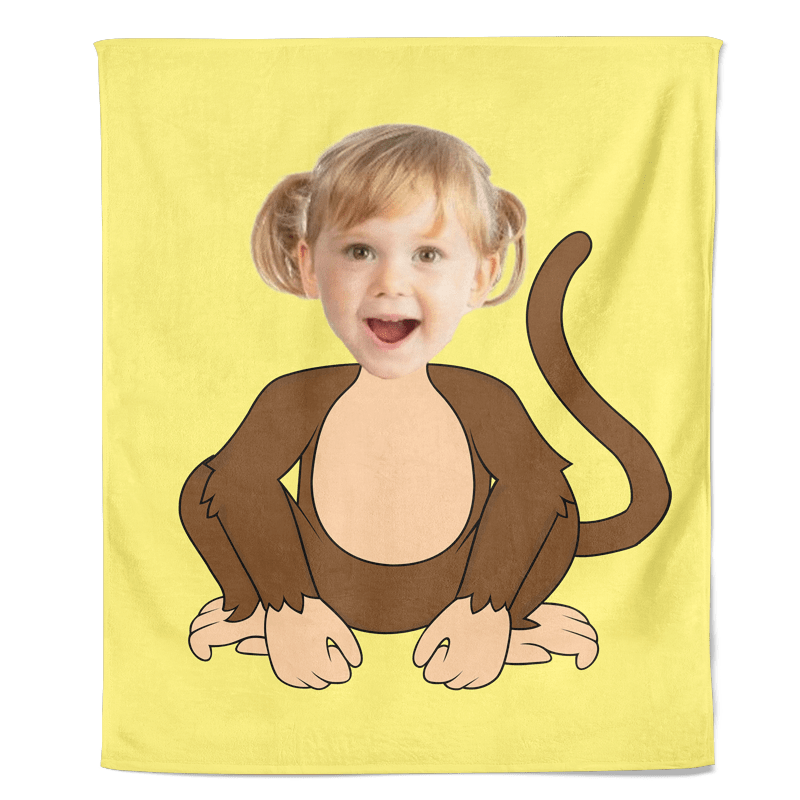 Monkey cartoon fleecedeken