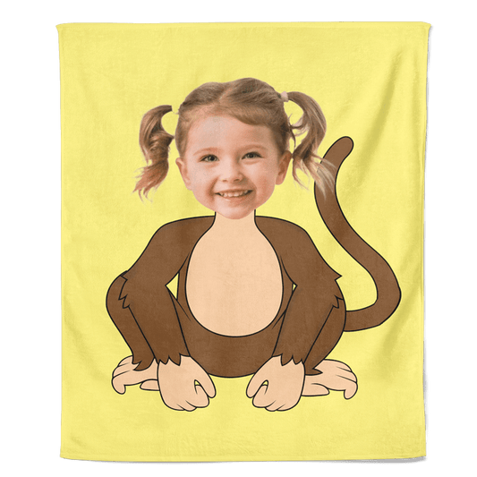 Monkey cartoon fleecedeken