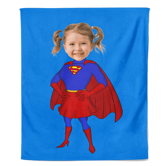 Super Woman cartoon fleecedeken