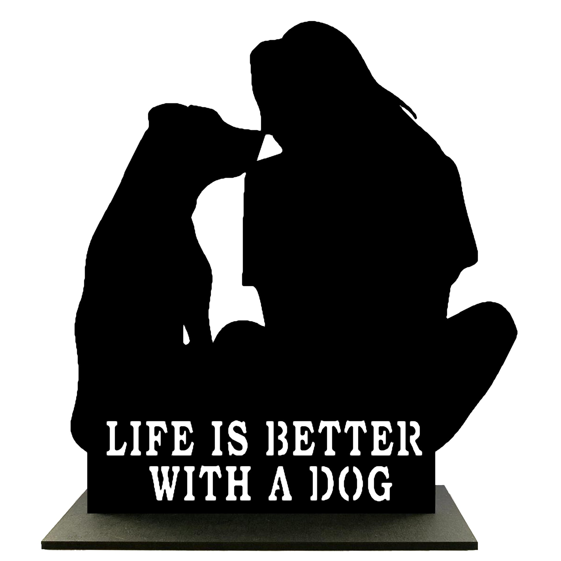 Houten Standaard - Vrouw-Hond