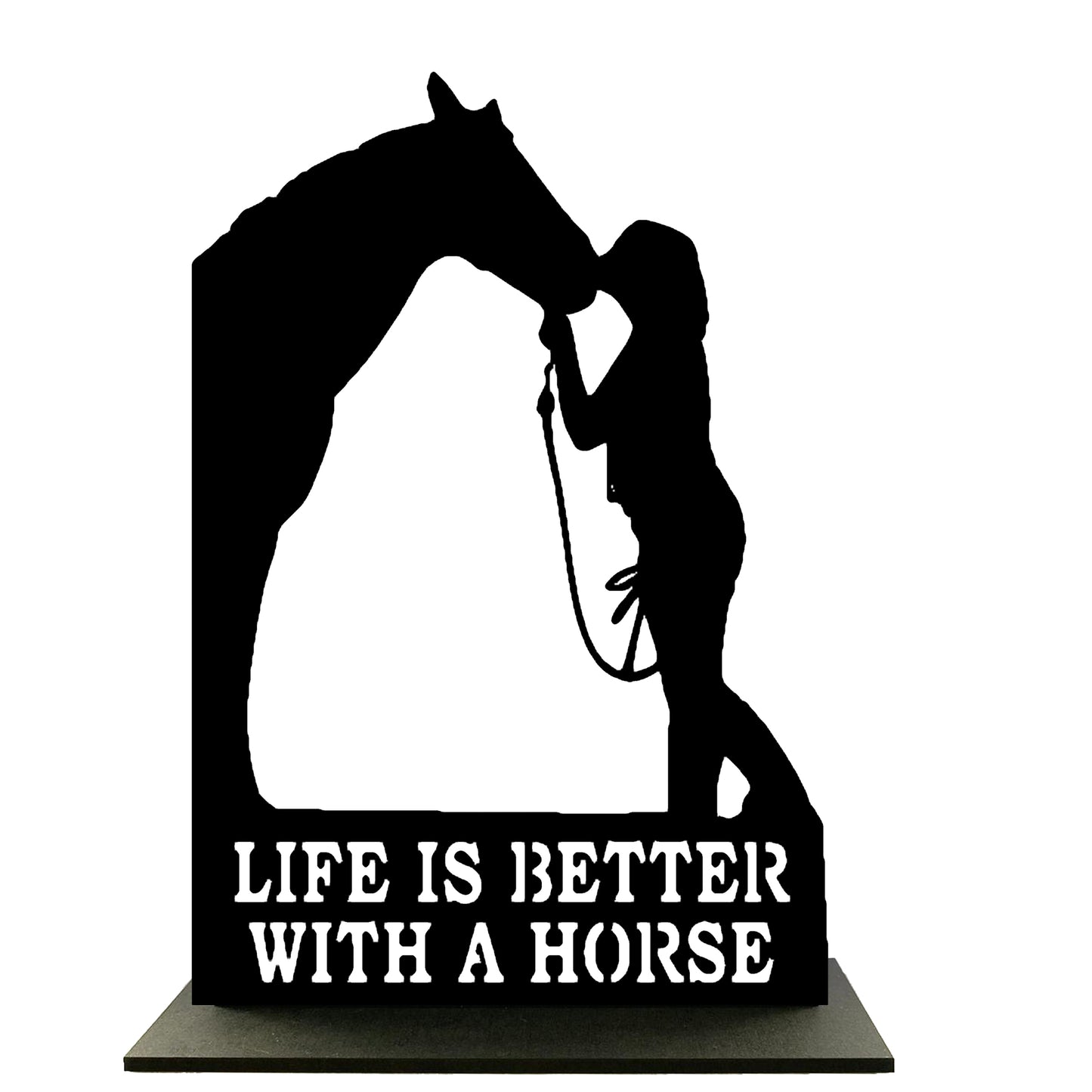 Houten Standaard - Vrouw-Paard