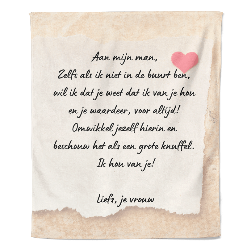 fleecedeken aan mijn man