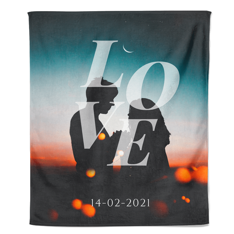 fleecedeken love met datum