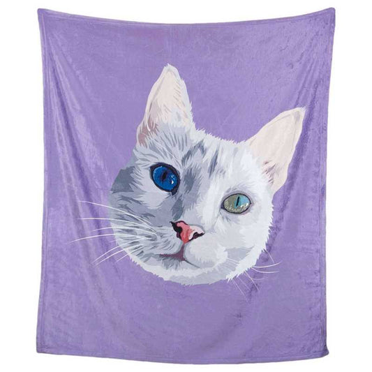 paarse gepersonaliseerde handdoek met katten opdruk