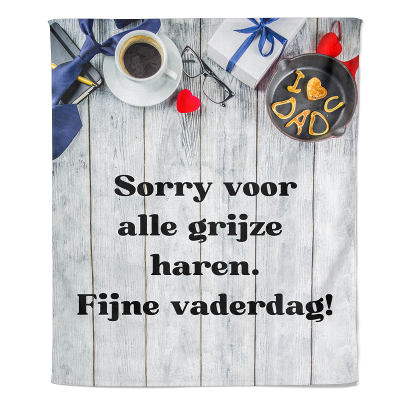 Vaderdag fleecedeken - Grijze Haren