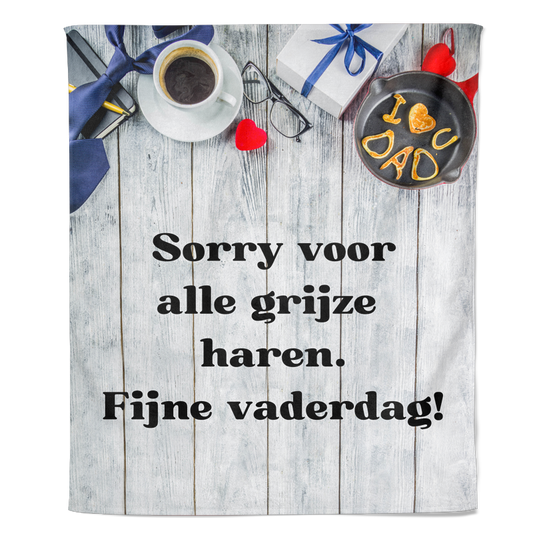 Vaderdag fleecedeken - Grijze Haren