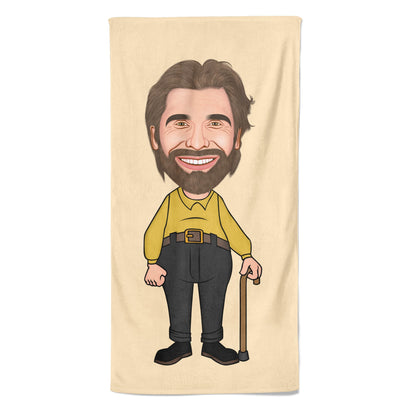 Cartoon Handdoek Old Man