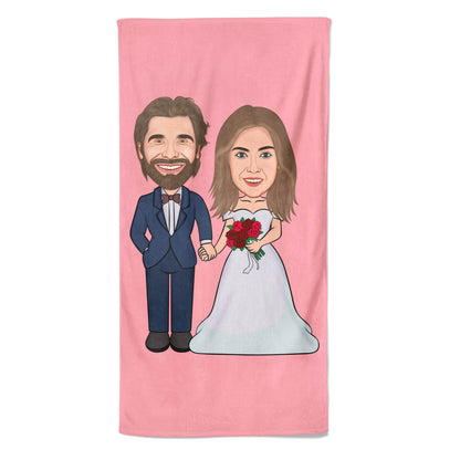 Cartoon Handdoek Bridal Couple