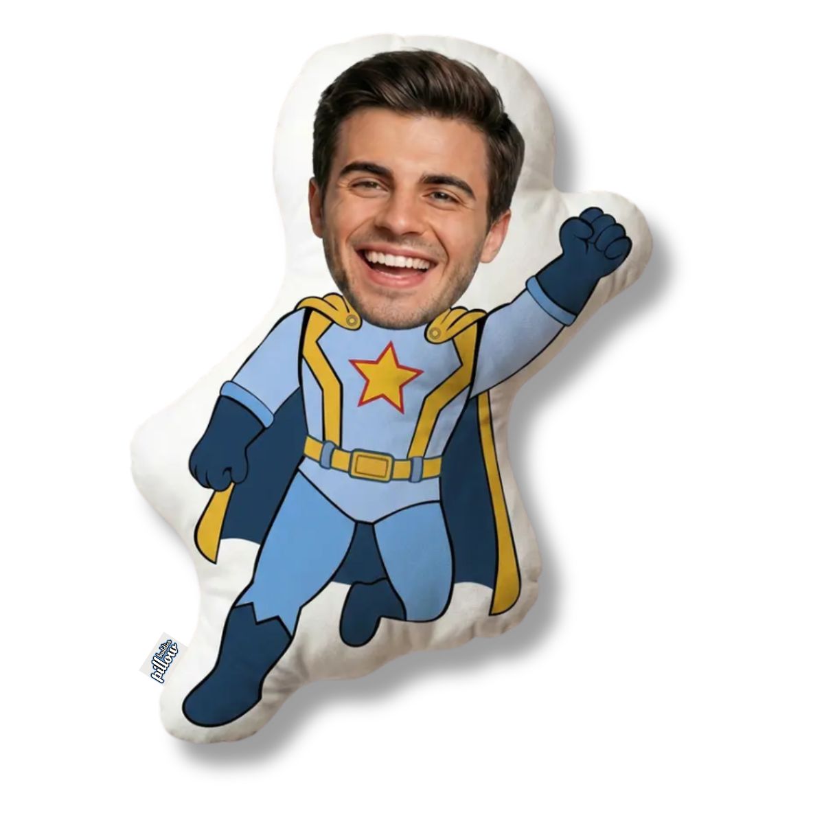 Cartoon kussen met gezicht van je eigen echte superheld. Superman cartoon kussen is een grappig en leuk gepersonaliseerd cadeau
