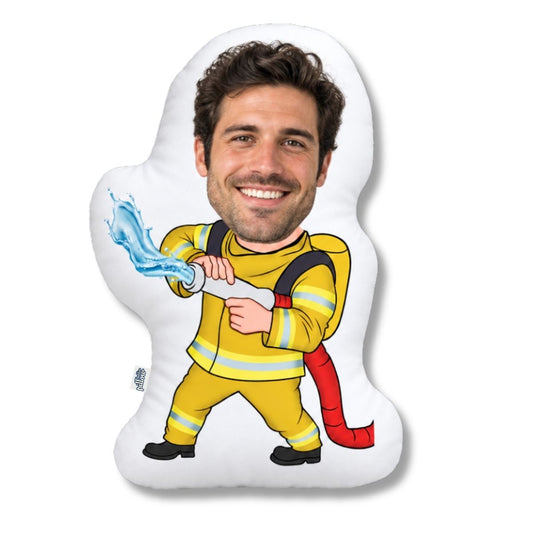 Cartoon Kussen - Brandweerman