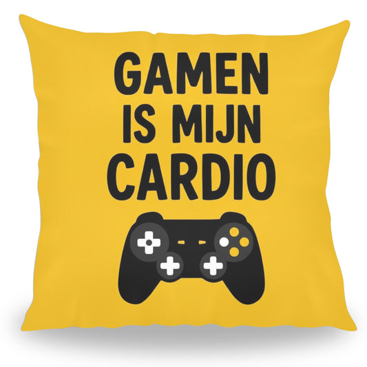 Grappig kussen met tekst Gamen is Mijn Cardio van PillowBuddies