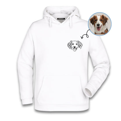 Trui met geborduurde lijntekening van je huisdier.