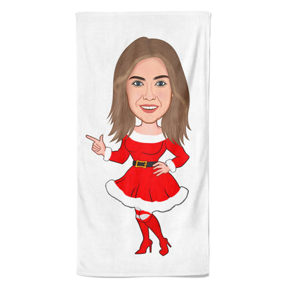 Cartoon Handdoek Mrs. Claus