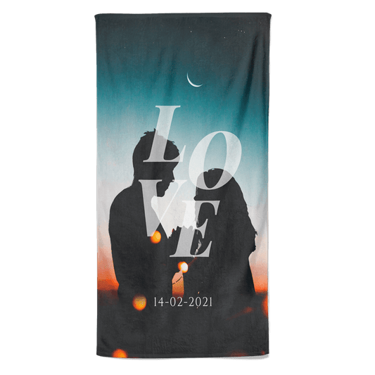 Valentijn handdoek Love met Datum