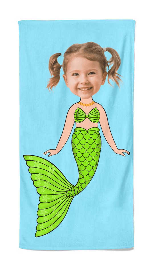 Mermaid cartoon handdoek