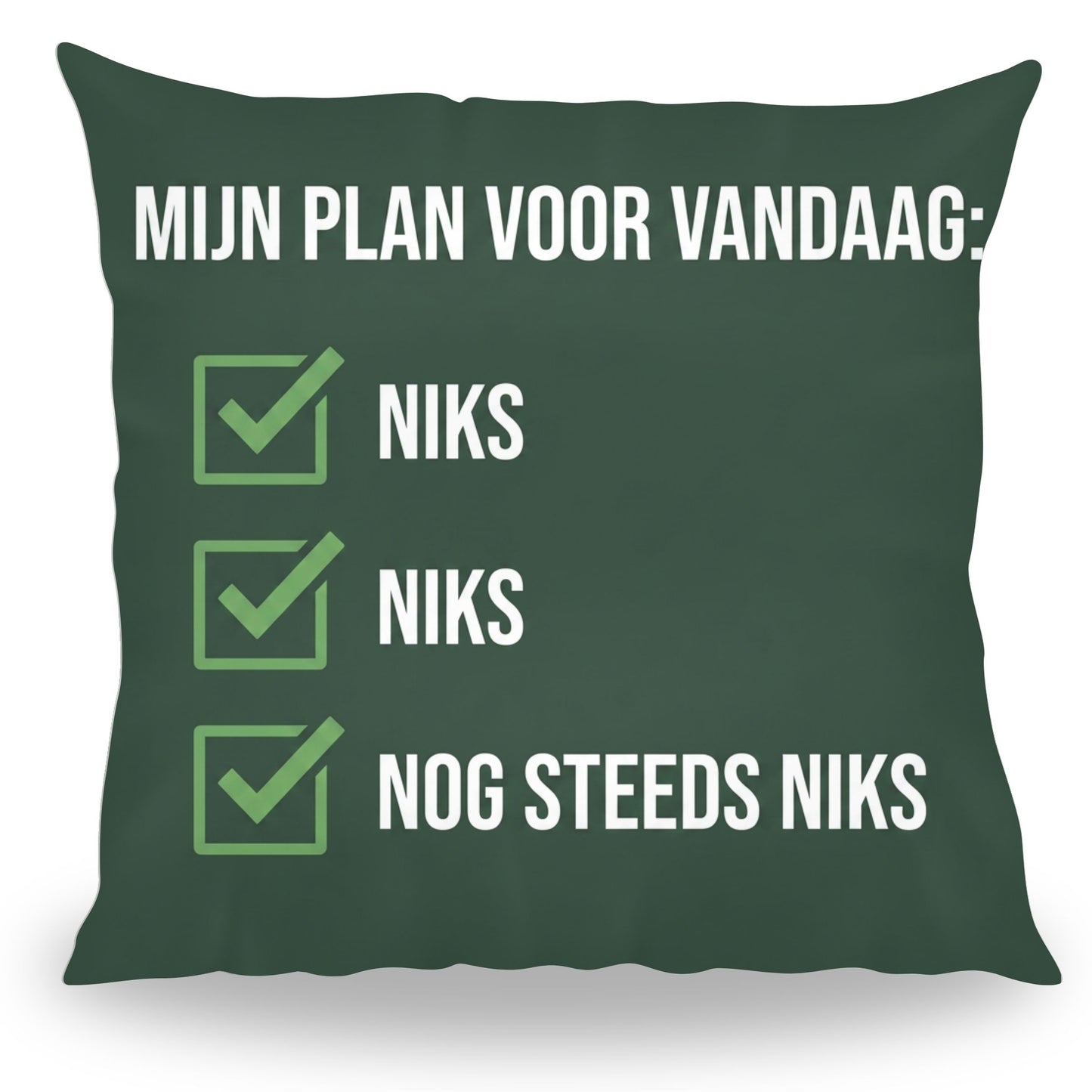 Grappig kussen met tekst Mijn Plan Voor Vandaag Niks van PillowBuddies