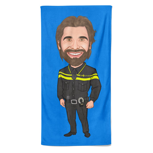 Cartoon Handdoek Policeman