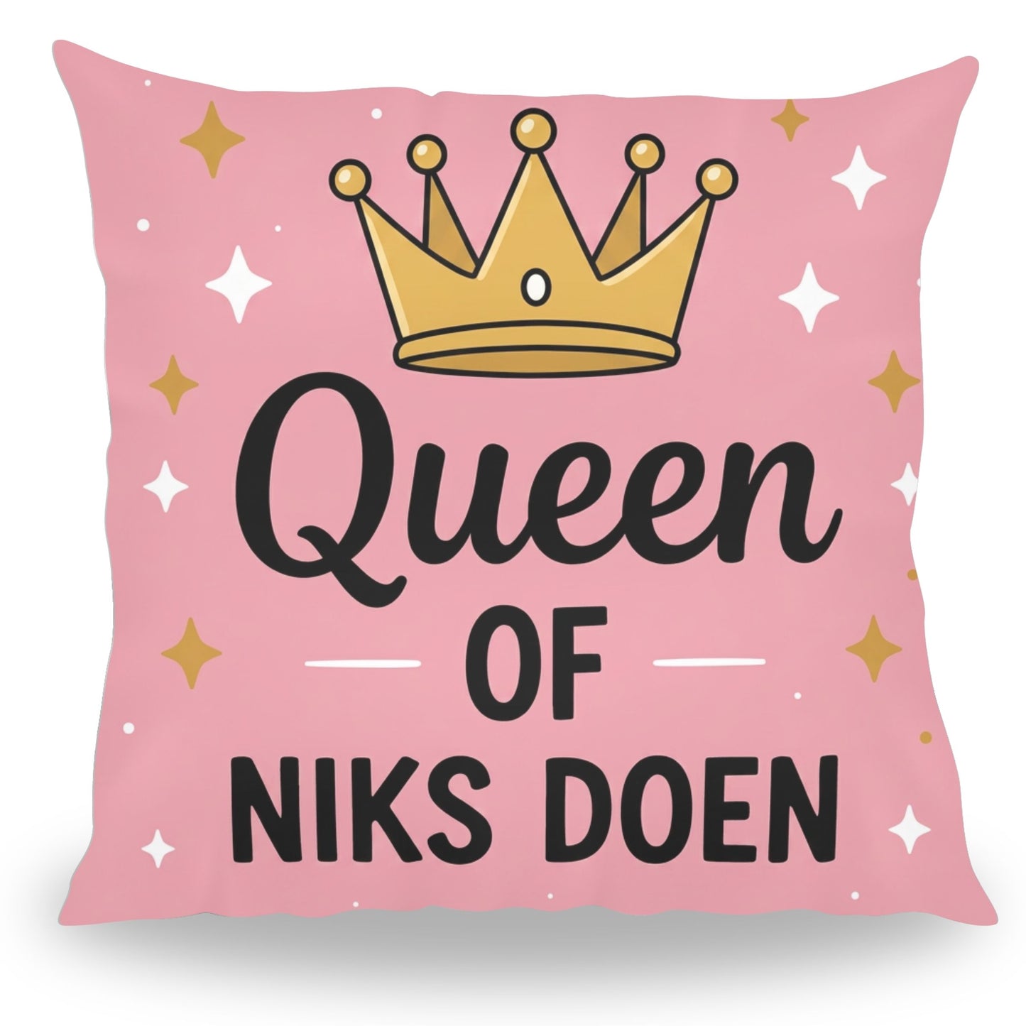 Grappig kussen met tekst Queen of Niks Doen van PillowBuddies
