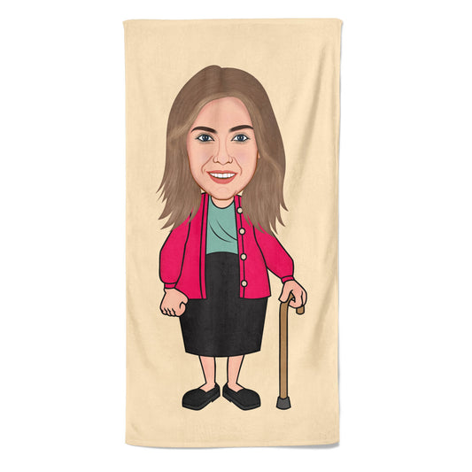 Cartoon Handdoek Old Woman