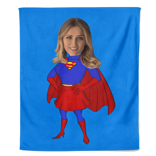 Cartoon Fleecedeken Super Woman