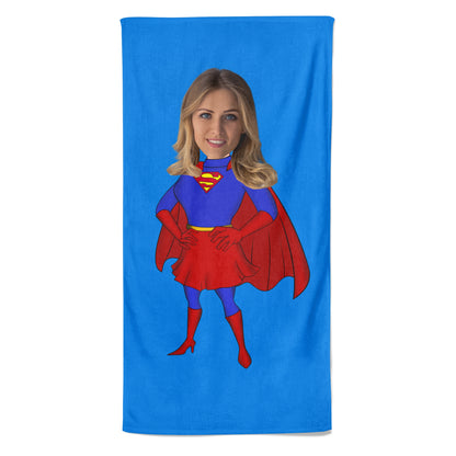 Cartoon Handdoek Super Woman