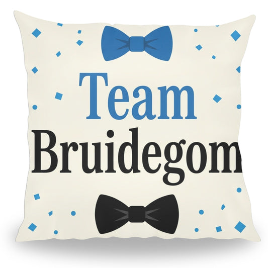 Grappig kussen met tekst Team Bruidegom van PillowBuddies