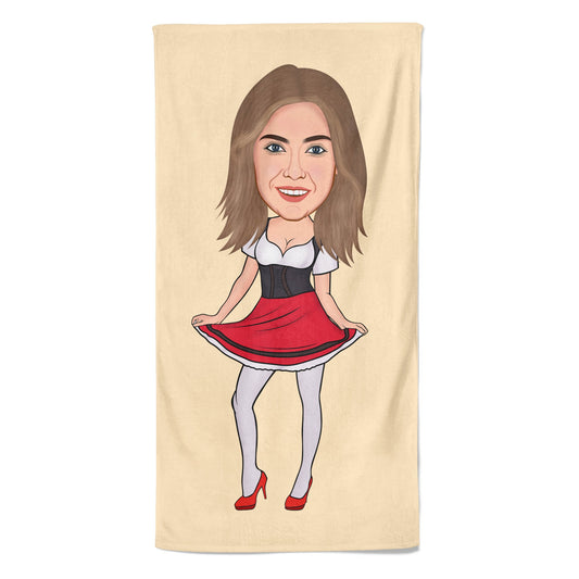 Cartoon Handdoek Tiroler Woman