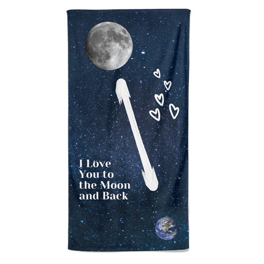 Valentijn handdoek I Love You to the Moon and back