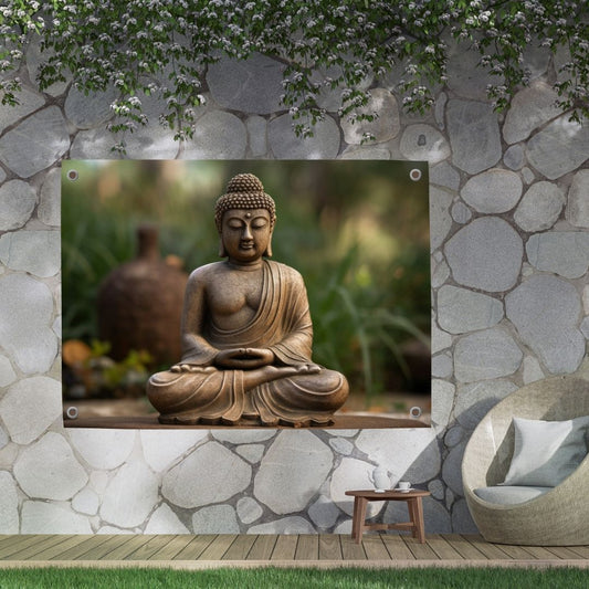 Pillow Buddies buitenposter – Boeddha in diepe concentratie