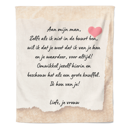 fleecedeken aan mijn man