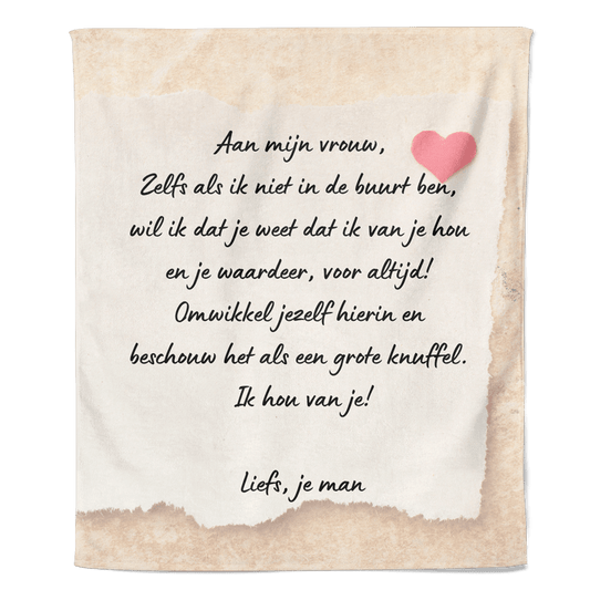 fleecedeken aan mijn vrouw