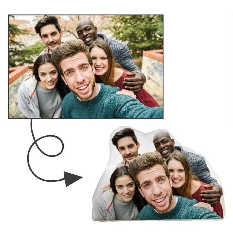 voorbeeld van gepersonaliseerd kussen van foto