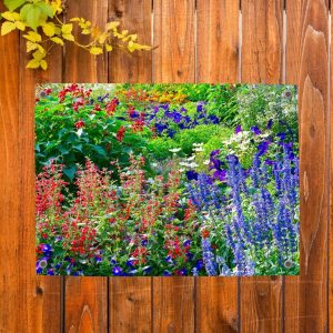 Schuttingdecoratie: tuinposter met een veld vol wilde bloemen