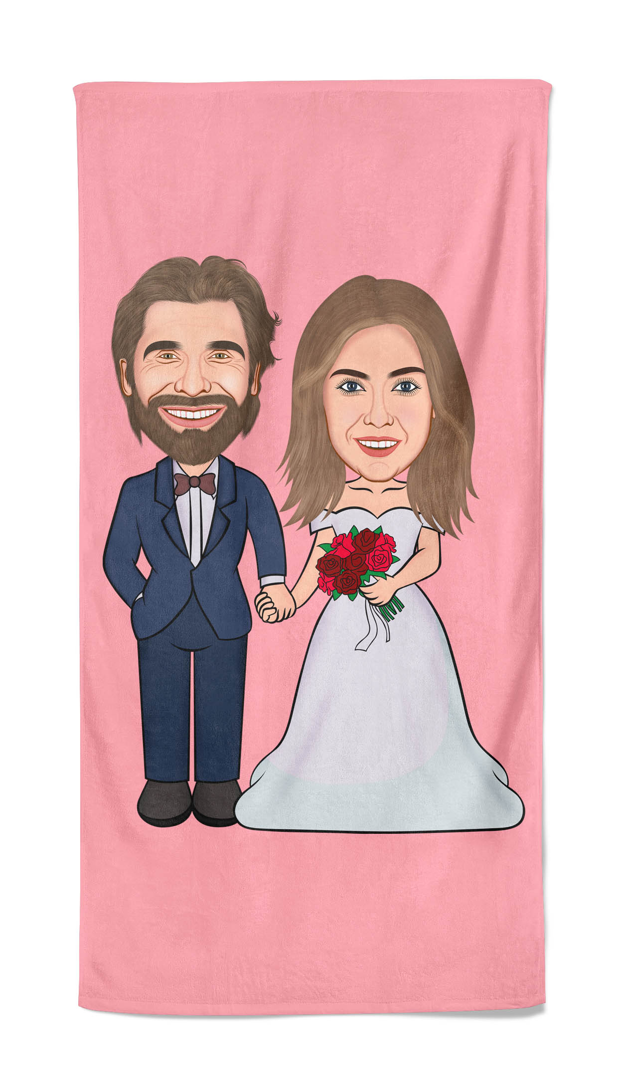 Cartoon Handdoek Bridal Couple