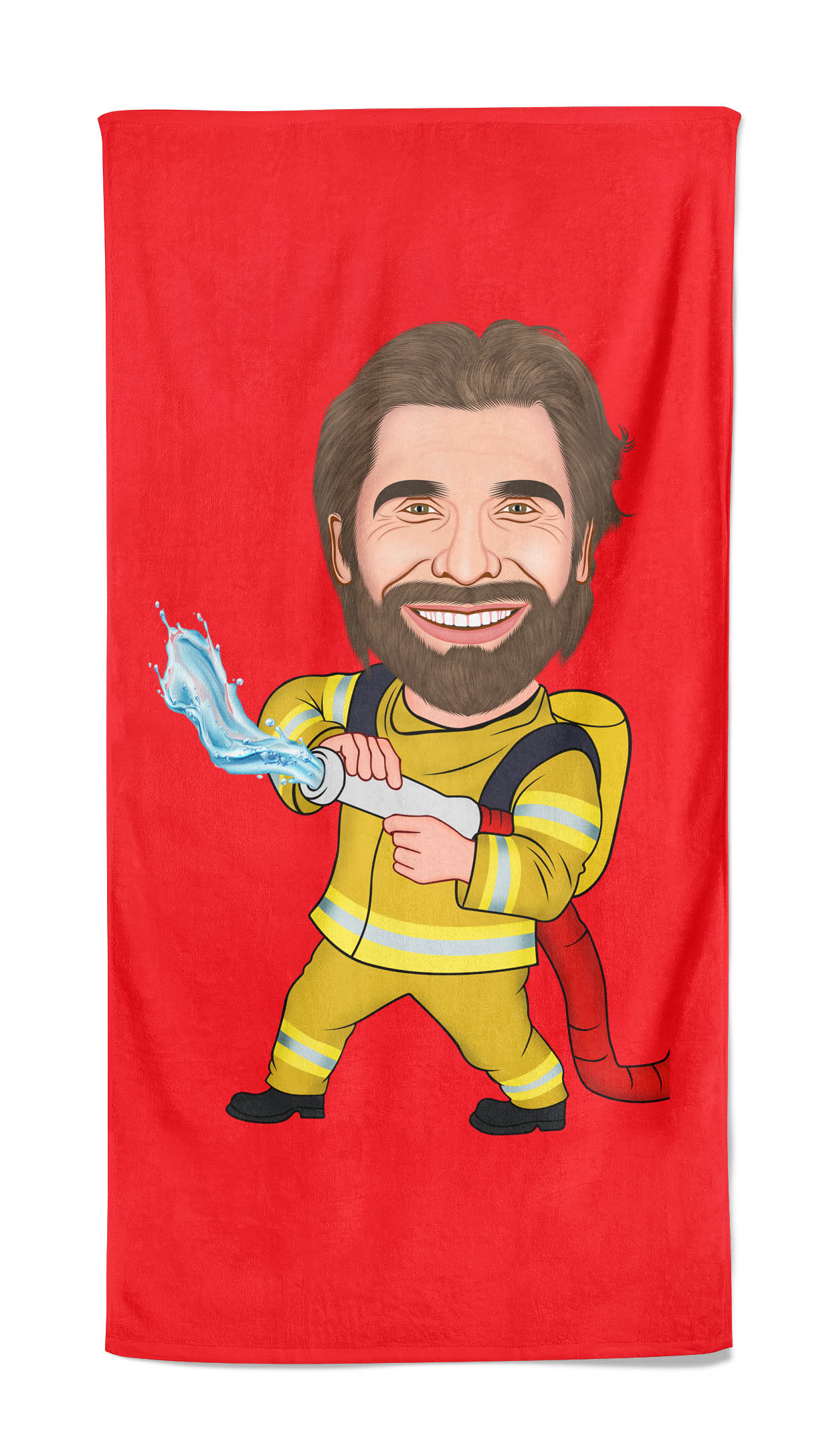 Cartoon Handdoek Firefighter