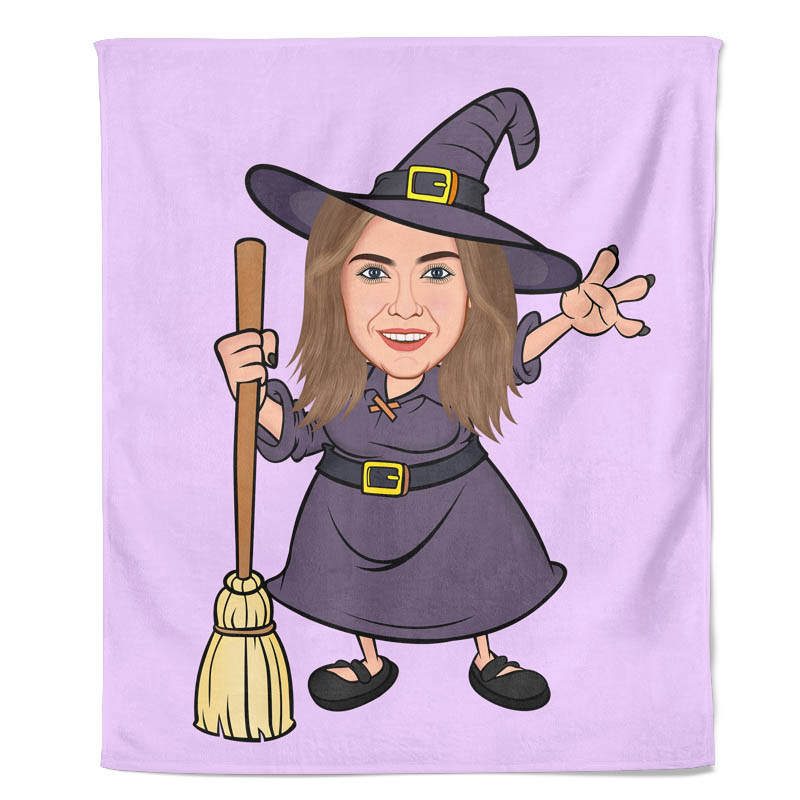 Cartoon Fleecedeken Witch