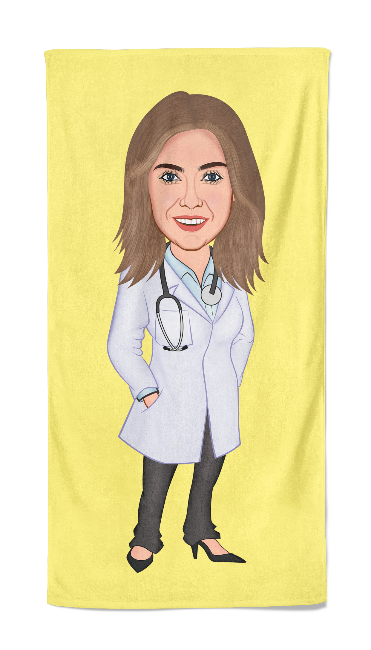 Cartoon Handdoek Female Doctor