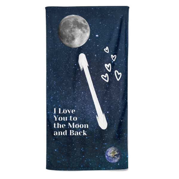 Valentijn handdoek I Love You to the Moon and back