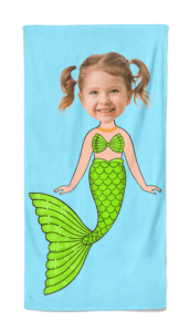 Mermaid cartoon handdoek
