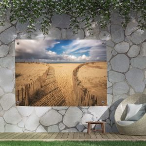 Schuttingdecoratie: tuinposter met duinpad