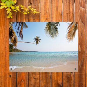 Pillow Buddies buitenposter – zonnig strand met zacht zand